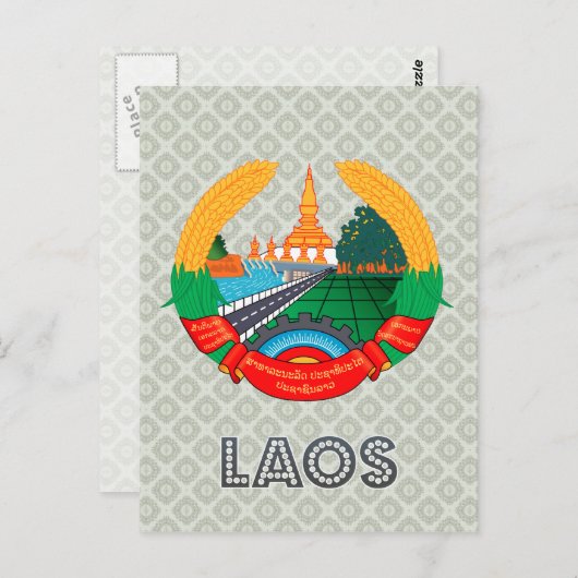 Laos-wapenschild Briefkaart (Voorkant / Achterkant)