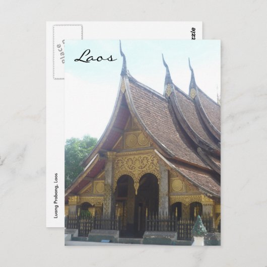 laos wat dak briefkaart (Voorkant / Achterkant)
