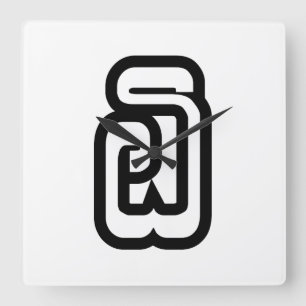 Laotiaans / Laotiaans nummer zes / 6 / ໖ (Ho/Hok) Vierkante Klok
