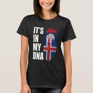 Laotiaanse en IJslandse Mix DNA-erfgoedvlag T-shirt
