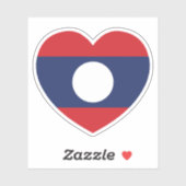 Laotiaanse Hartvlag Sticker (Vel)