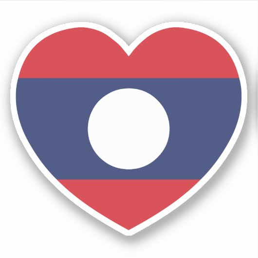 Laotiaanse Hartvlag Sticker (Voorkant)