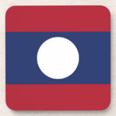 Laotiaanse vlag bier onderzetter (Voorkant)