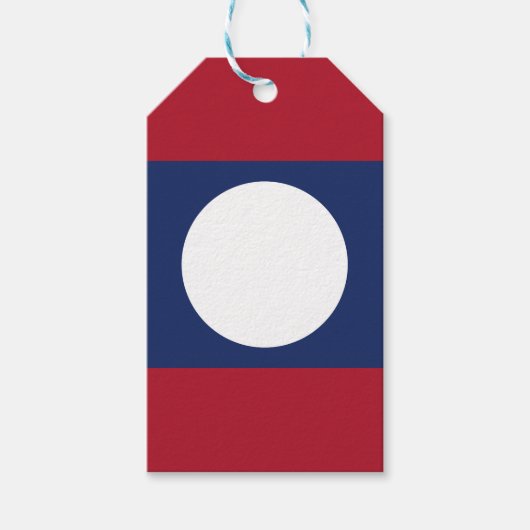 Laotiaanse vlag cadeaulabel (Voorkant)