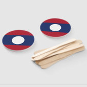 Laotiaanse vlag handwaaier (Niet-gemonteerd)