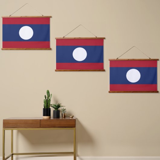 Laotiaanse vlag hangend wandkleed (Asymmetrisch)