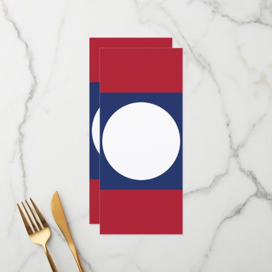 Laotiaanse vlag menu (Voorkant / Achterkant in situ)