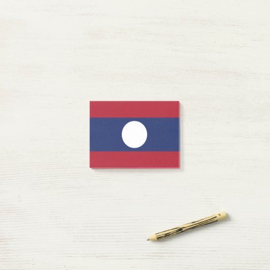 Laotiaanse vlag post-it® notes (Op bureau)