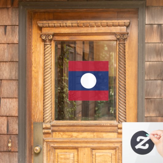 Laotiaanse vlag raamsticker (Huis Deur)
