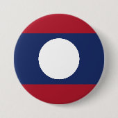 Laotiaanse vlag ronde button 7,6 cm (Voorkant)