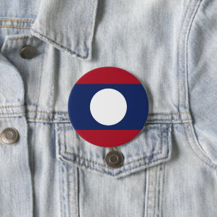 Laotiaanse vlag ronde button 7,6 cm