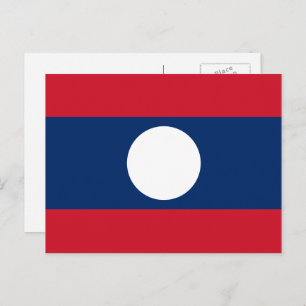 Laotiaanse vlag, vlag van Laos Briefkaart