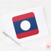 Laotiaanse vlag, vlag van Laos Vierkante Sticker (Envelop)