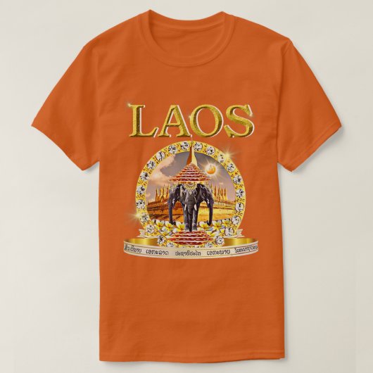 Laotian 3 Headed olifant Erawan Buddhist Laos T-shirt (Design voorkant)