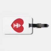 Laotian Erawan 3 Headed Elephant Heart Flag Bagagelabel (Achterkant horizontaal)