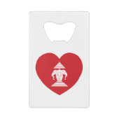 Laotian Erawan 3 Headed Elephant Heart Flag Creditkaart Flessenopener (Voorkant)