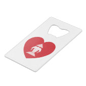 Laotian Erawan 3 Headed Elephant Heart Flag Creditkaart Flessenopener (Voorkant Gekanteld)