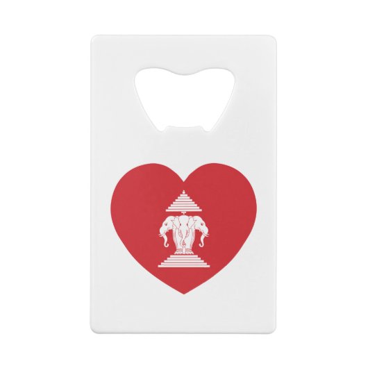 Laotian Erawan 3 Headed Elephant Heart Flag Creditkaart Flessenopener (Achterkant)