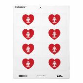 Laotian Erawan 3 Headed Elephant Heart Flag Etiket (Full Sheet)