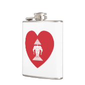Laotian Erawan 3 Headed Elephant Heart Flag Heupfles (Links)