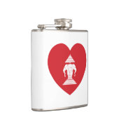 Laotian Erawan 3 Headed Elephant Heart Flag Heupfles (Rechts)