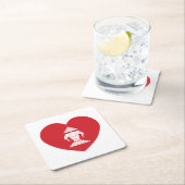 Laotian Erawan 3 Headed Elephant Heart Flag Kartonnen Onderzetters (Insitu)