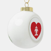 Laotian Erawan 3 Headed Elephant Heart Flag Keramische Bal Ornament (Links)