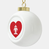 Laotian Erawan 3 Headed Elephant Heart Flag Keramische Bal Ornament (Rechts)