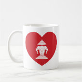 Laotian Erawan 3 Headed Elephant Heart Flag Koffiemok (Links)
