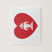 Laotian Erawan 3 Headed Elephant Heart Flag Legpuzzel (Verticaal)