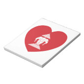 Laotian Erawan 3 Headed Elephant Heart Flag Notitieblok (Linkerzijde)