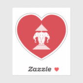Laotian Erawan 3 Headed Elephant Heart Flag Sticker (Vel)