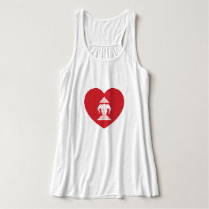 Laotian Erawan 3 Headed Elephant Heart Flag Tanktop