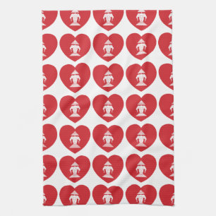Laotian Erawan 3 Headed Elephant Heart Flag Theedoek