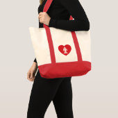 Laotian Erawan 3 Headed Elephant Heart Flag Tote Bag (Voorkant (product))