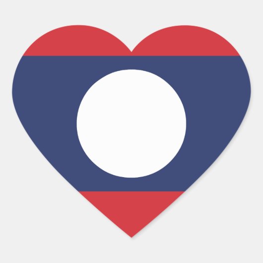 Laotian Heart Flag Hart Sticker (Voorkant)