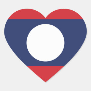 Laotian Heart Flag Hart Sticker