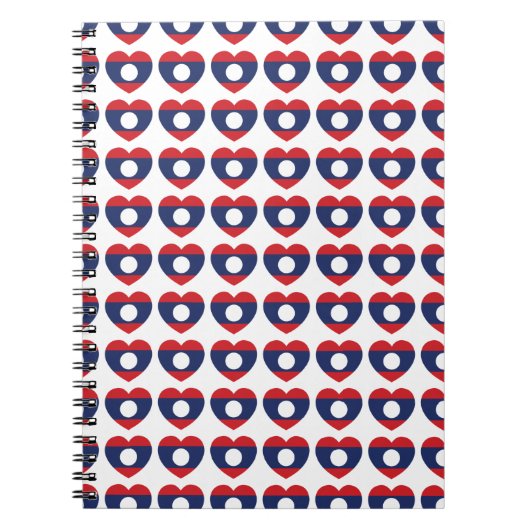Laotian Heart Flag Notitieboek (Voorkant)