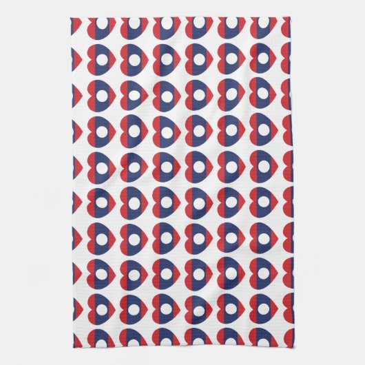 Laotian Heart Flag Theedoek (Verticaal)