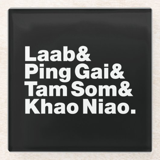 Laotian Street Food Glazen Onderzetter (Voorkant)