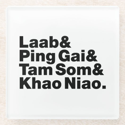 Laotian Street Food Glazen Onderzetter (Voorkant)