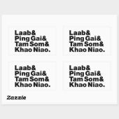 Laotian Street Food Rechthoekige Sticker (Vel)