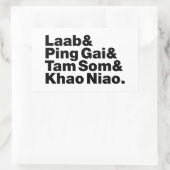 Laotian Street Food Rechthoekige Sticker (Tas)