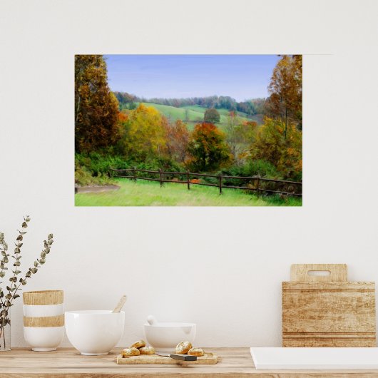 Lap Forest - Herfst schilderen Poster (Keuken)