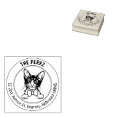 Laperm Cat familie retouradres Rubberstempel (Gestempeld)