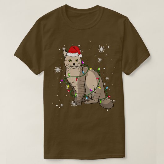 LaPerm Cat Kerstmis met kerstlamour Santa ha T-shirt (Design voorkant)