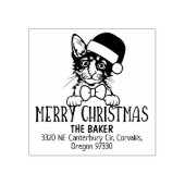 Laperm Cat Retouradres Kerst Rubberstempel (Afrduk)