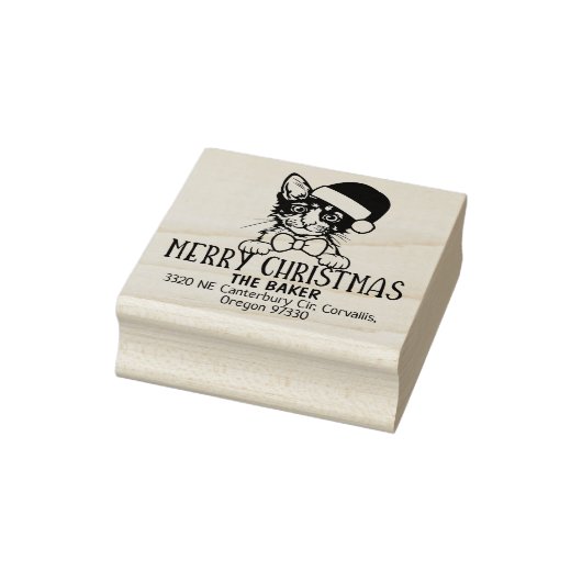 Laperm Cat Retouradres Kerst Rubberstempel (Stempel)