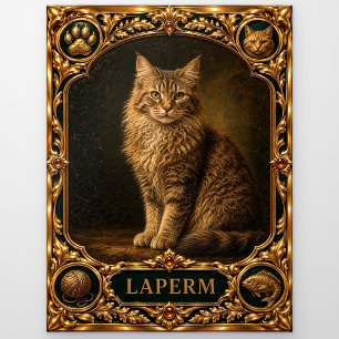 LaPerm, met juwelen versierde erfstuk kunst Briefkaart