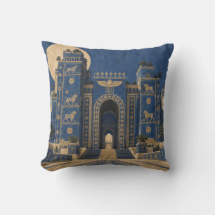 Lapis Blau Antieke Gateway Maneschijn Kussen